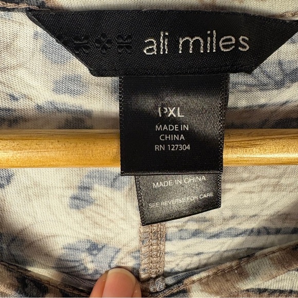 Ali Miles Mixed Print Leopard Stripe Patterned Blouse - Picture 4 of 6